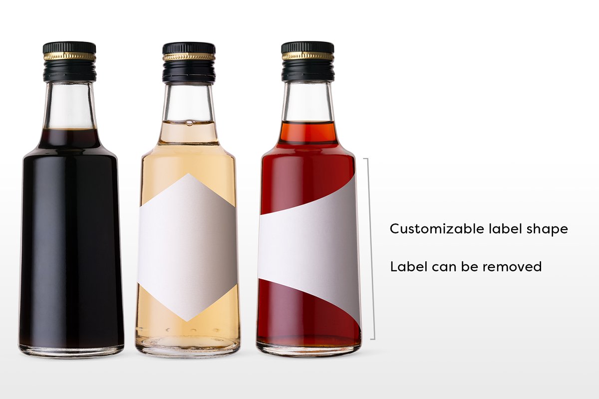 醋瓶/料酒玻璃瓶样机模板插图(2)