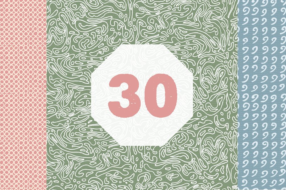 多彩无缝手绘矢量图案 Hand Drawn Patterns #1 Pro插图