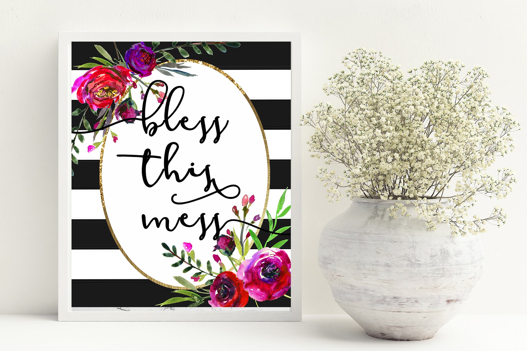 鲜艳的紫色水彩花卉剪贴画 Bright Purple Watercolor Flowers插图(15)