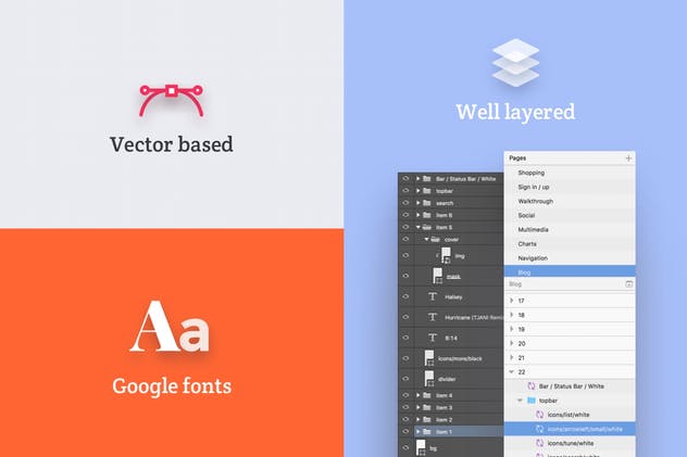 社交购物类APP UI工具包 PORTAL UI PACK @1x FOR PHOTOSHOP插图(3)