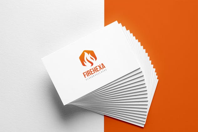 六边形火焰企业创意Logo设计模板 Fire Hexagon Logo插图(3)