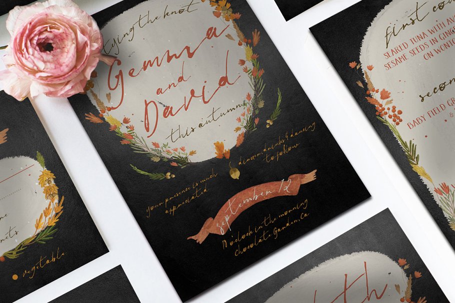 秋季花卉婚礼设计素材套装 Autumn Floral Wedding Suite插图(5)