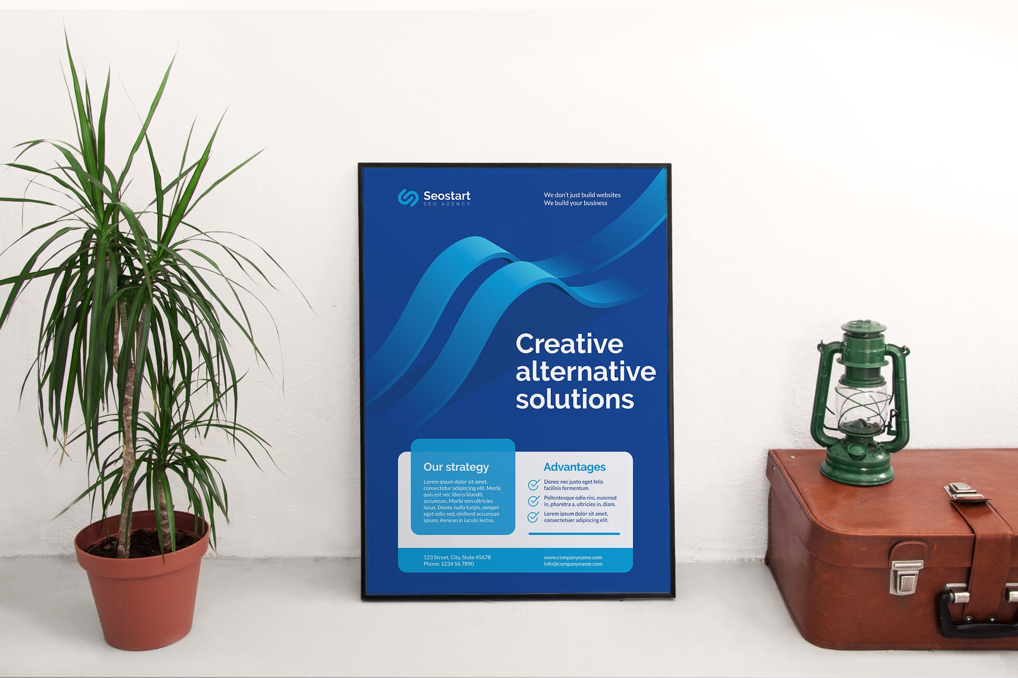 SEO/SEM推广服务企业介绍海报设计模板 SEO Agency Poster插图(2)