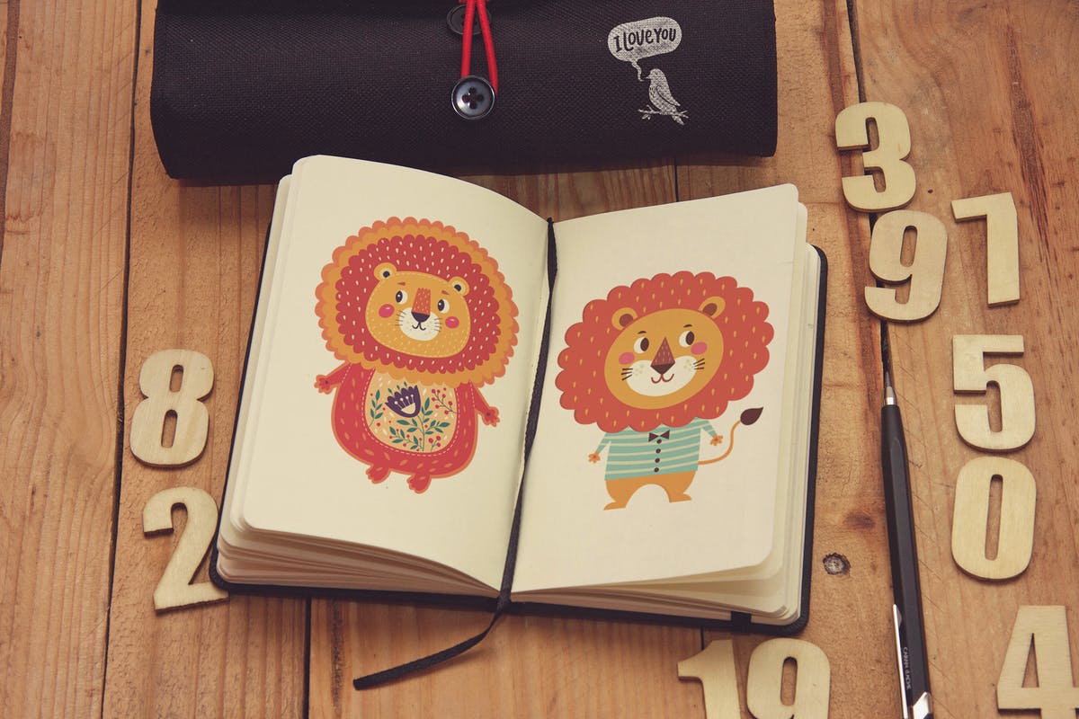 日记本笔记本素描作品预览样机素材库精选模板v1 Journal Diary Notebook Sketch View插图