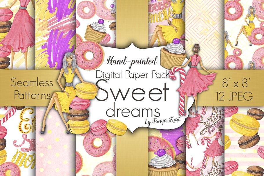 甜点甜心宝贝手绘剪贴画合集 Sweets Hand-painted clipart插图(5)