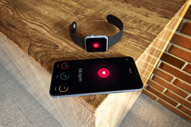 Apple智能手表&iPhone Xs手机样机模板 Apple Watch & iPhone XS插图(3)