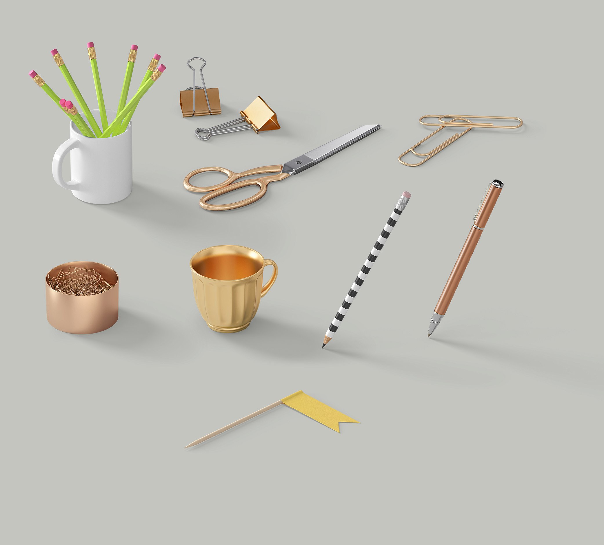 8.3GB超容量女性小物样机素材 Girly Stationery Mockup Creator（高清实物元素+场景样机）插图(23)