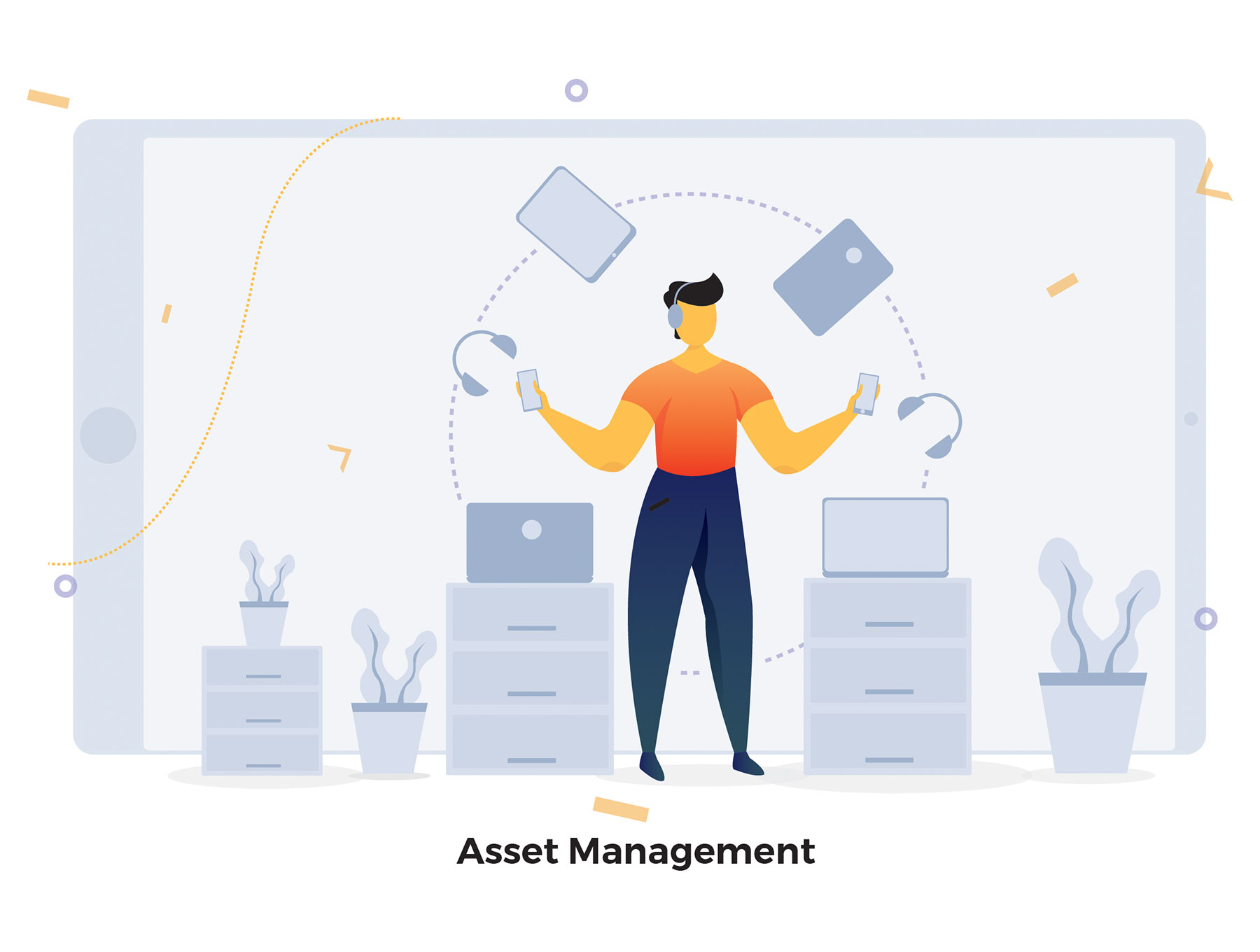 互联网CRM业务概念扁平化风格插画下载[Ai]插图