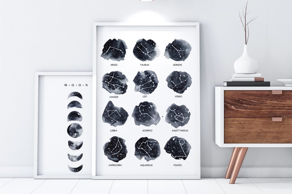 神秘的水墨星座元素高清图下载[png,jpg]插图(5)