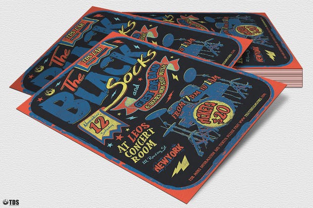 摇滚音乐盛典派对活动传单模板 Rock Music Flyer Template插图(3)