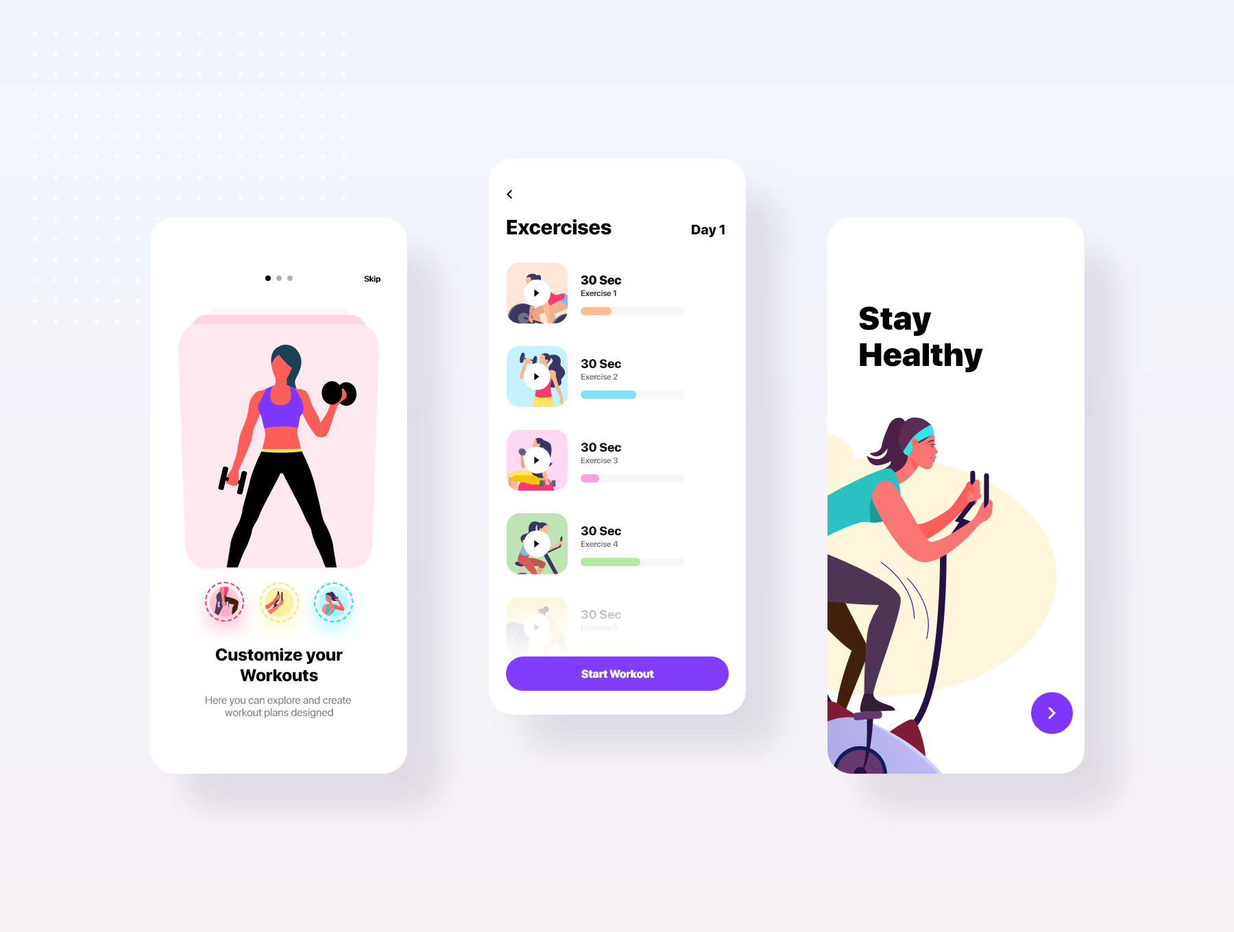 素材库下午茶：健身运动类APP应用UI设计套件[XD]插图(5)