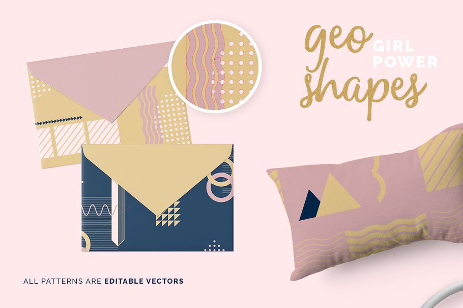 女性孟菲斯风格图形纹理背景 Girlboss Memphis Style Patterns插图(2)