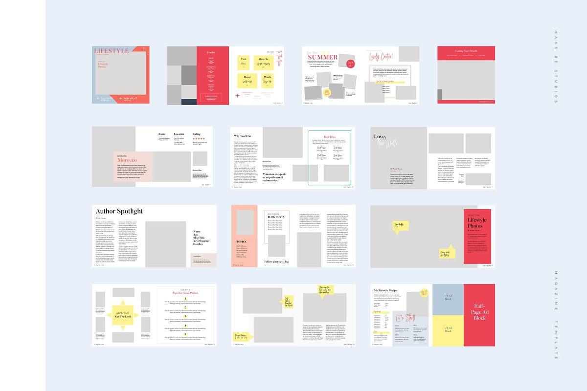时尚生活方式方形杂志画册模板插图(4)