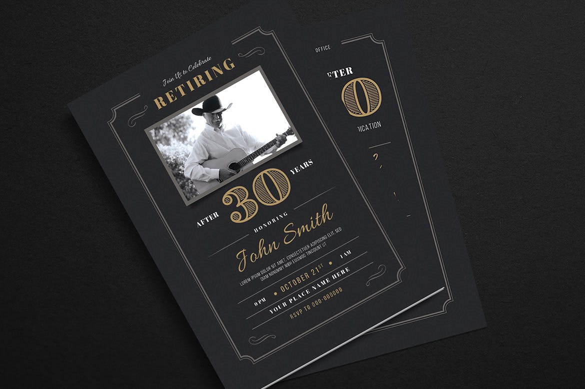 员工退休欢送会邀请函设计模板 Retirement Invitation插图(4)