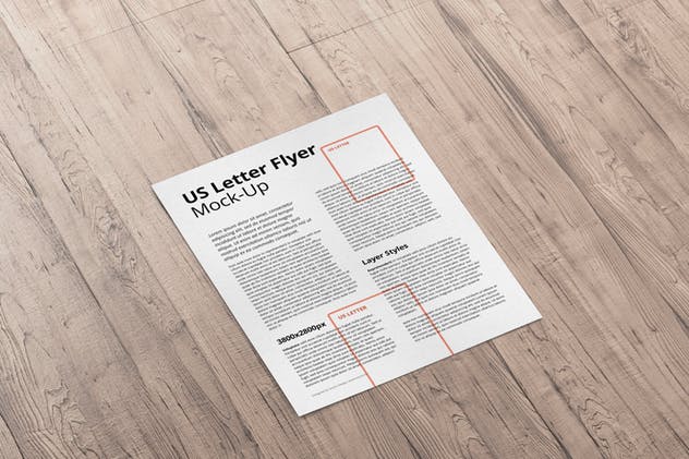 美国信纸尺寸传单设计样机模板 US Letter Flyer Mock-Up插图(2)