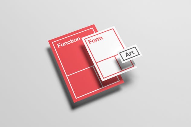 高品质浮动信纸/企业名片样机 Floating Stationery Mock-Up插图(2)