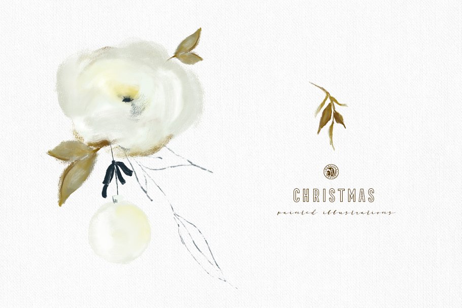 圣诞主题花卉绘画素材 Christmas Paint Illustrations插图(1)