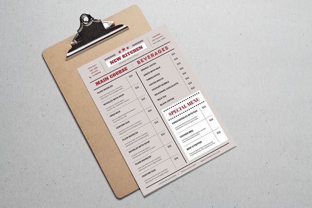 超简约餐厅菜单文字排版设计模板 Flat Menu Resto插图(1)