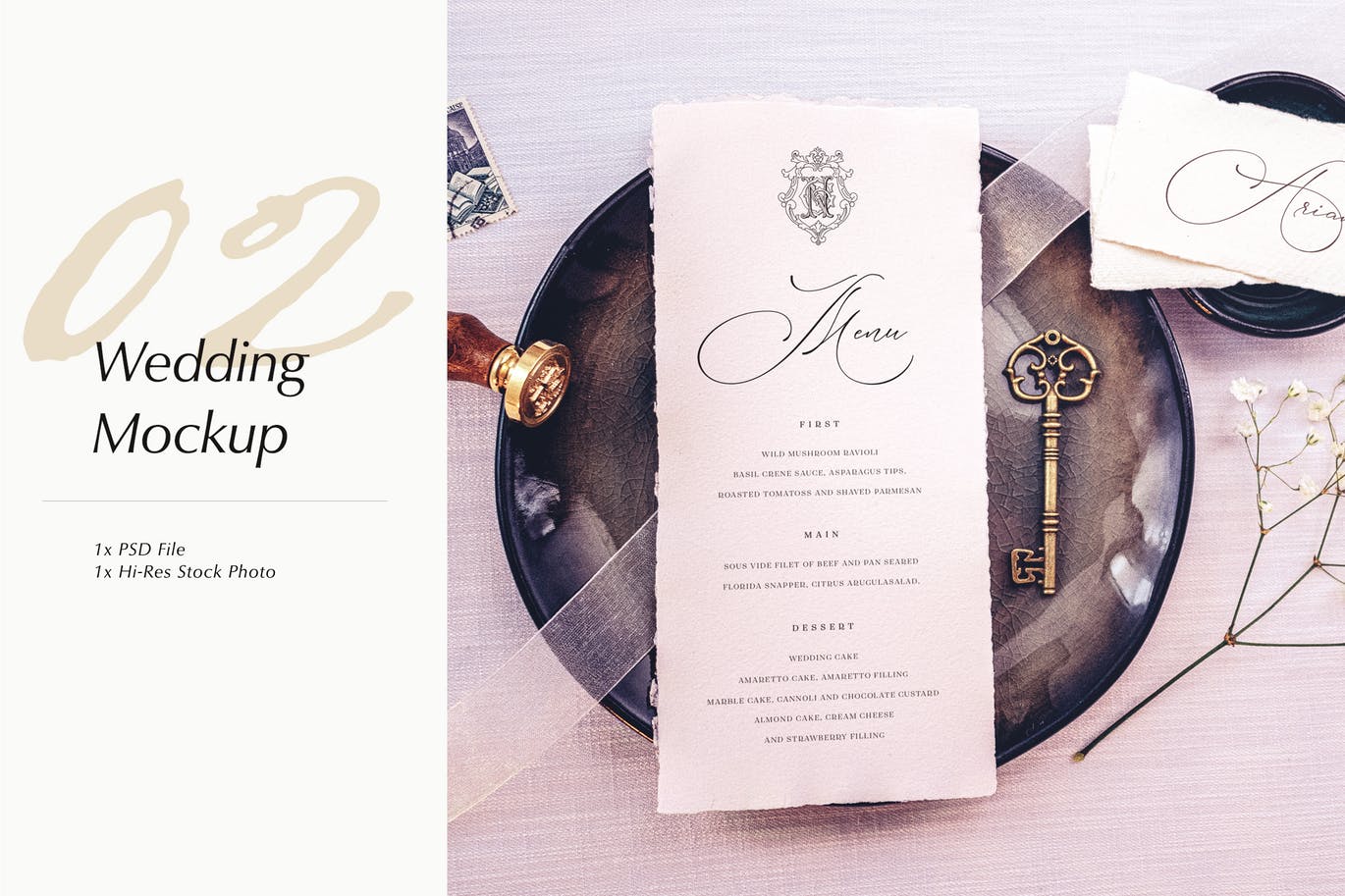 婚礼照片婚礼邀请函优雅风格设计样机素材库精选模板v02 Wedding Photo Mockup 02插图