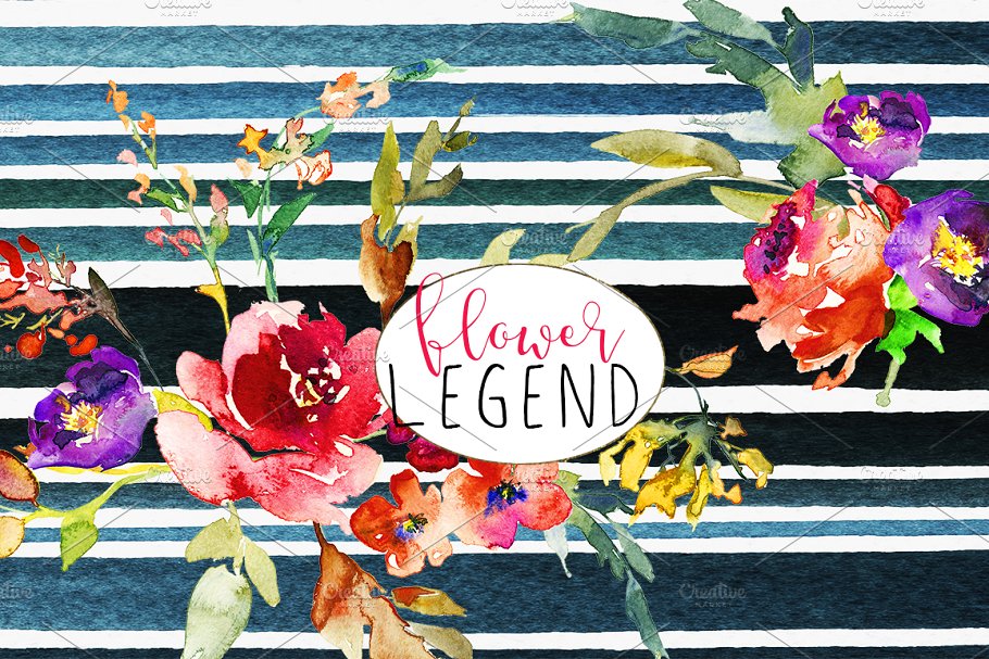 红牡丹花水彩剪切画（元素、花束&花圈） Watercolor Red Peony Flowers Clipart插图(7)