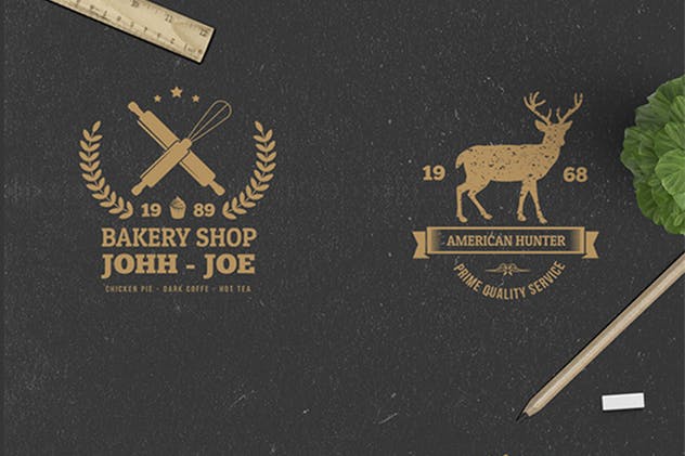 22枚欧美复古风格品牌Logo商标设计模板 22 Vintage Logos插图(2)