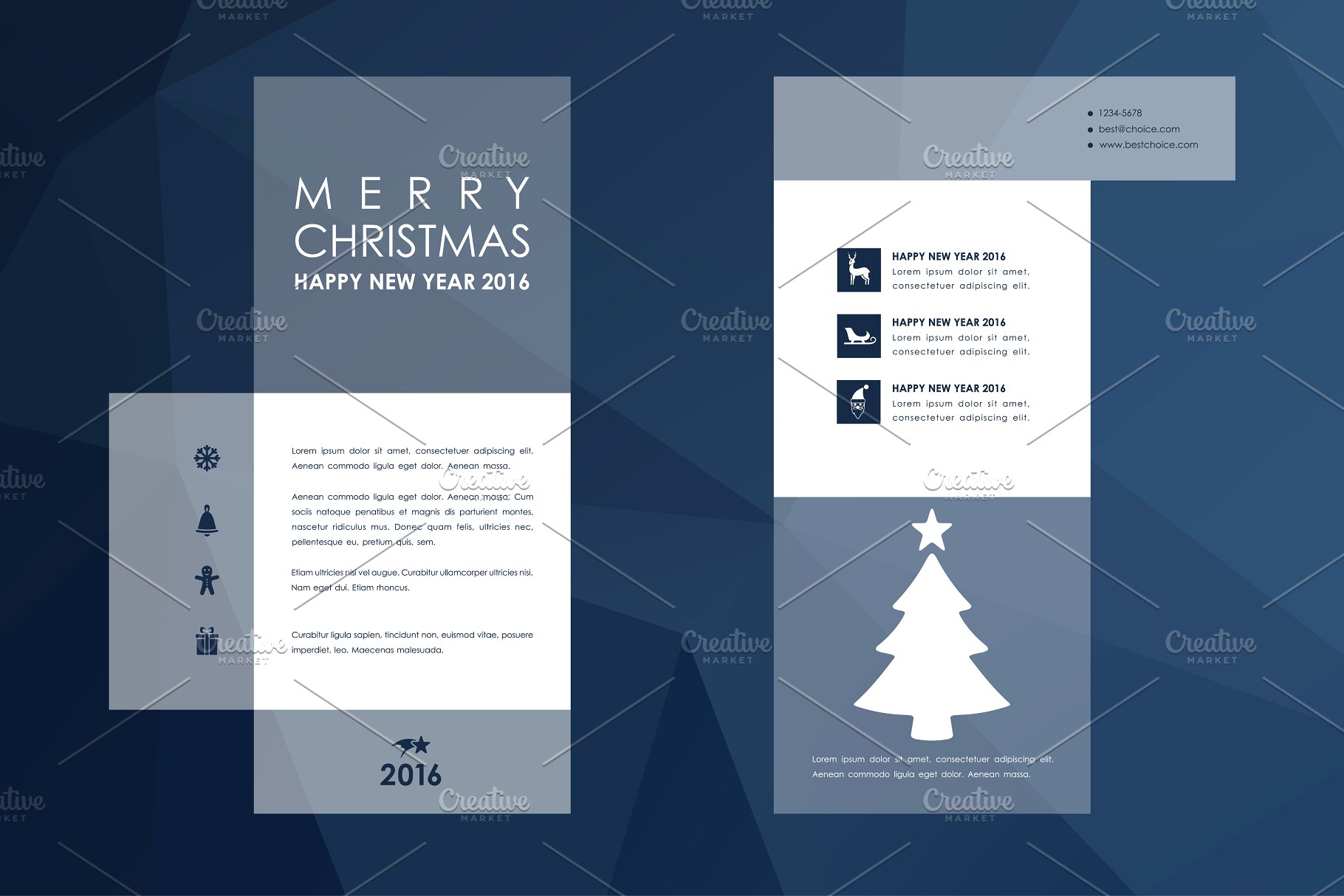 圣诞节主题小册子模板 Merry Christmas Brochures插图(18)