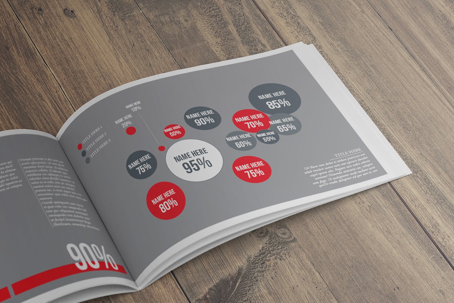 横版设计企业&品牌宣传册右侧特写图样机素材库精选模板 US Half Letter Brochure Mockup Closeup Right Page插图(2)