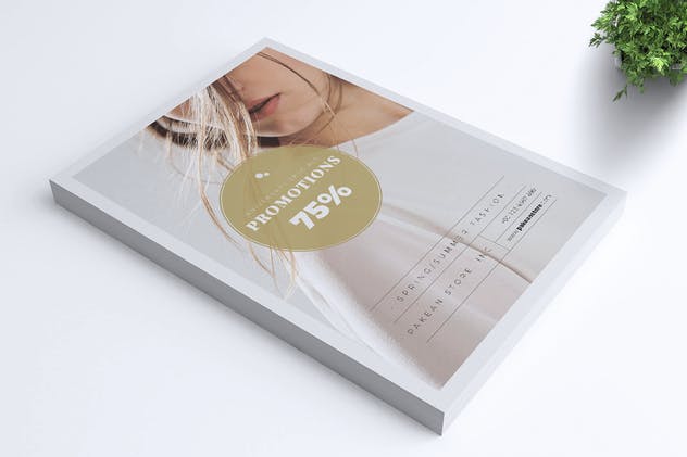 极简设计风格时尚品牌促销海报模板设计 PAKEAN Minimal Fashion Flyer插图(2)