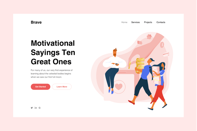 金融货币主题概念插画网站着陆页模板 People with Money Landing Page Illustration插图(1)