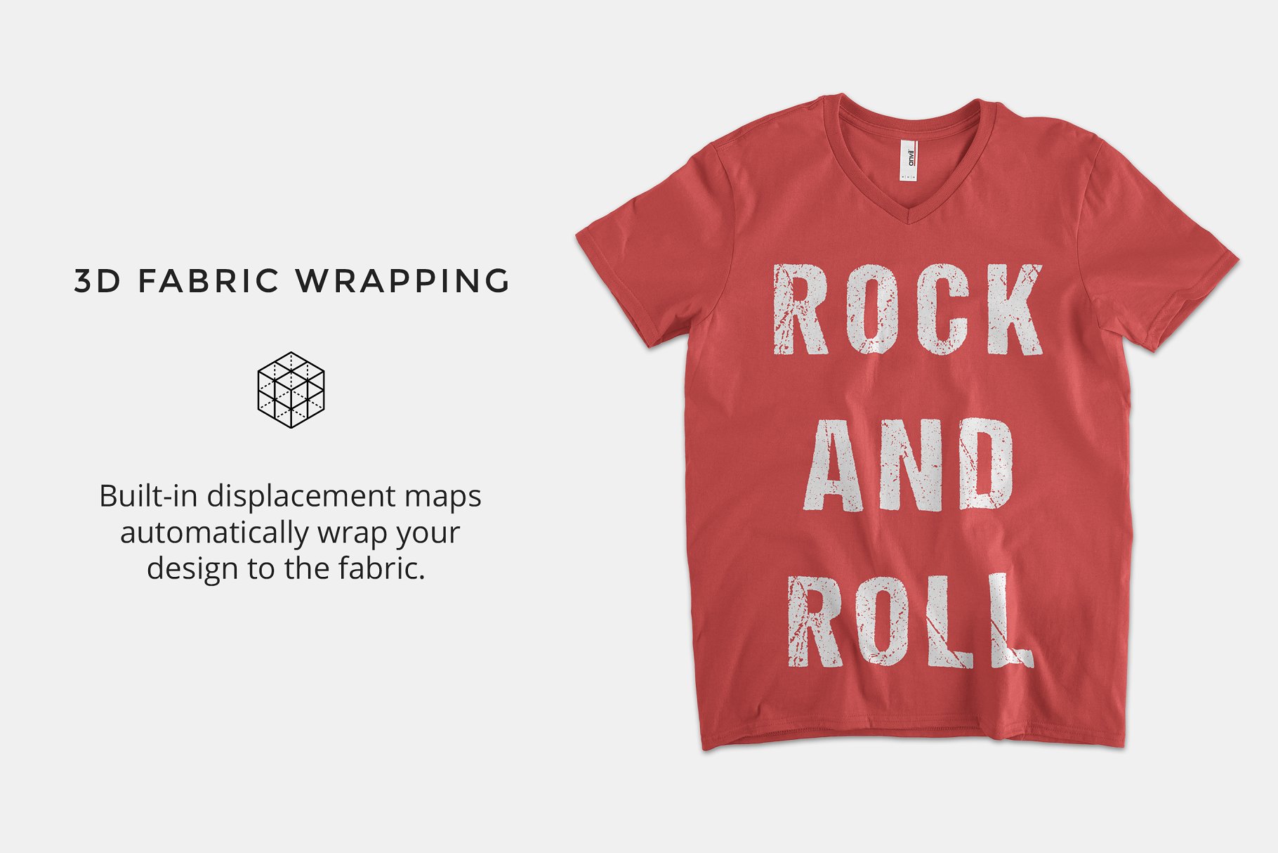 V领T恤样机模板 Anvil 982 Lightweight V-Neck T-Shirt插图(1)