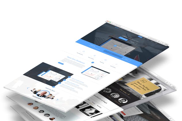 网站设计展示多维演示样机模板 3D Website Display Mockup插图(12)