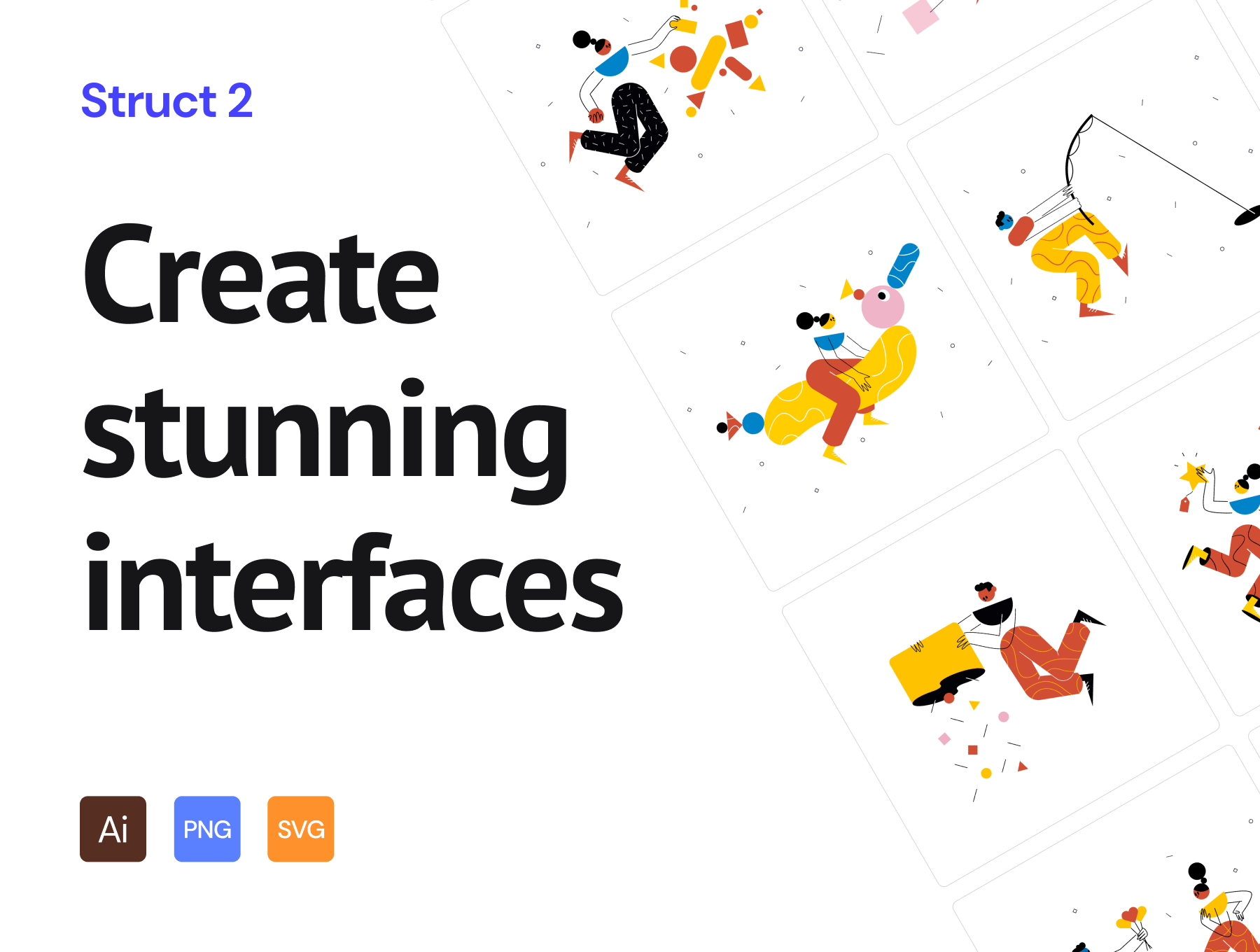 素材库下午茶：多彩人物角色矢量插画素材合集插图