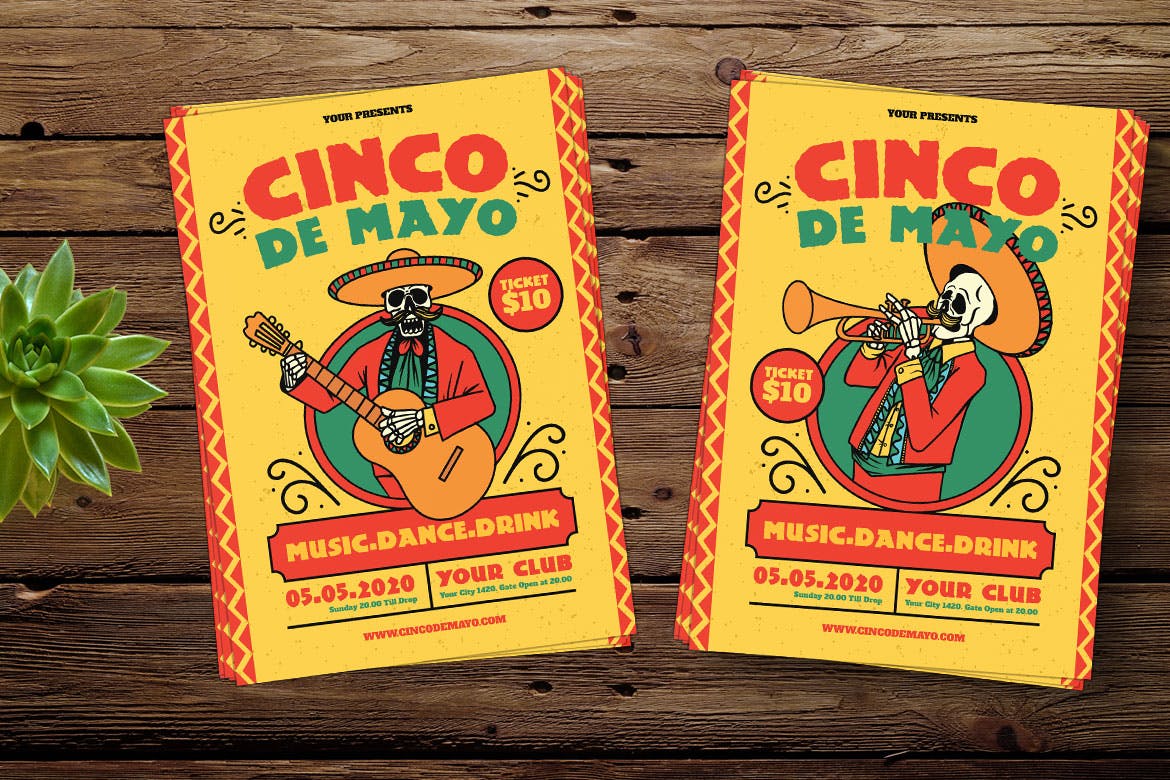 墨西哥五月五日文化节活动海报传单设计模板 Cinco De Mayo Celebration插图(2)