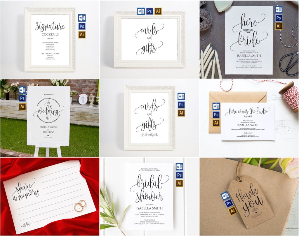 婚礼邀请物料套装打包下载[ai,psd]插图(3)