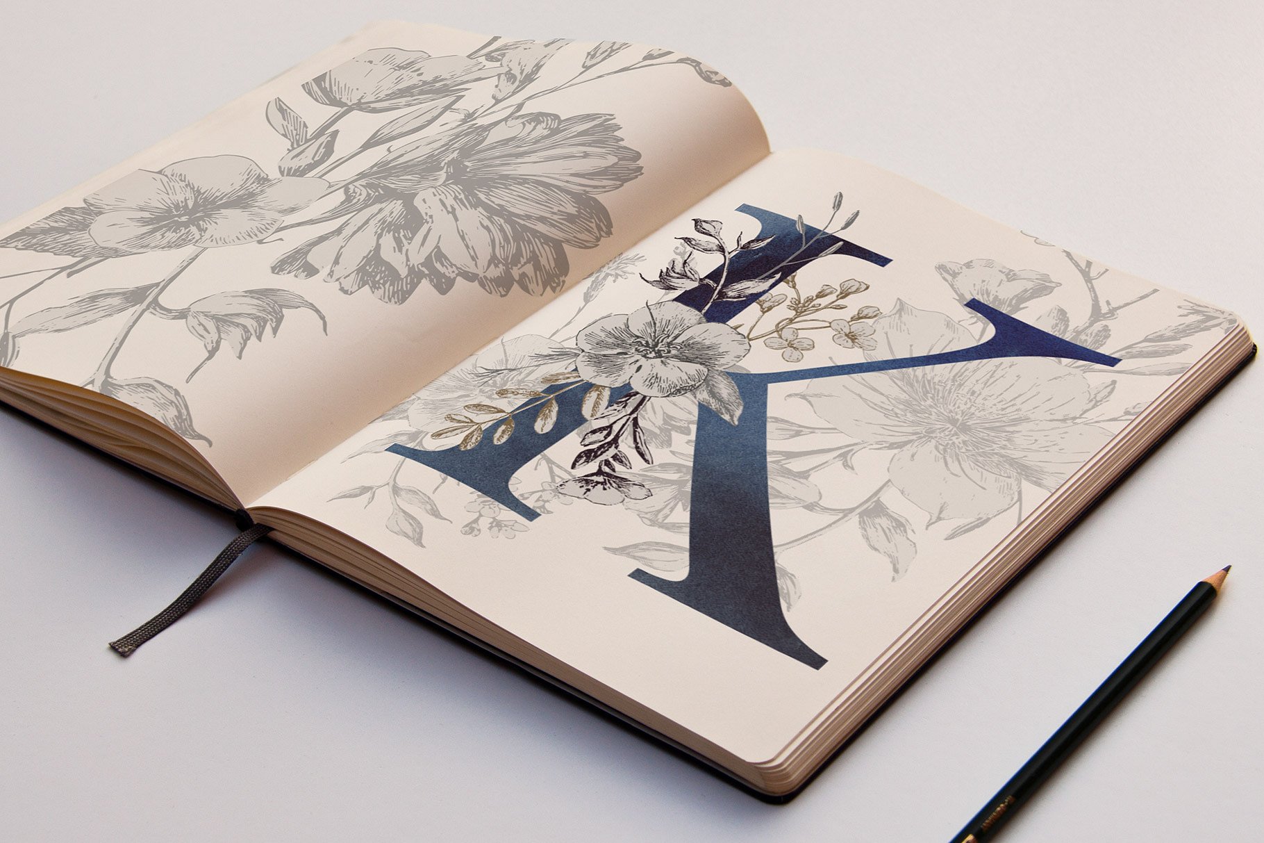 植物与字母的奇思妙想插画 Botanical Curiosities Monograms插图(5)