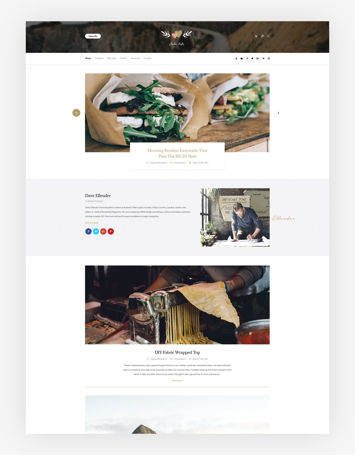优雅简约风博客/杂志网站设计PSD模板 Solo Life – Blog Magazine Psd Template插图(4)