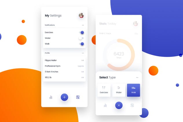 移动健身房应用 APP UI 套件 Workout Gym & Fitness Mobile App UI Kit Template插图(1)