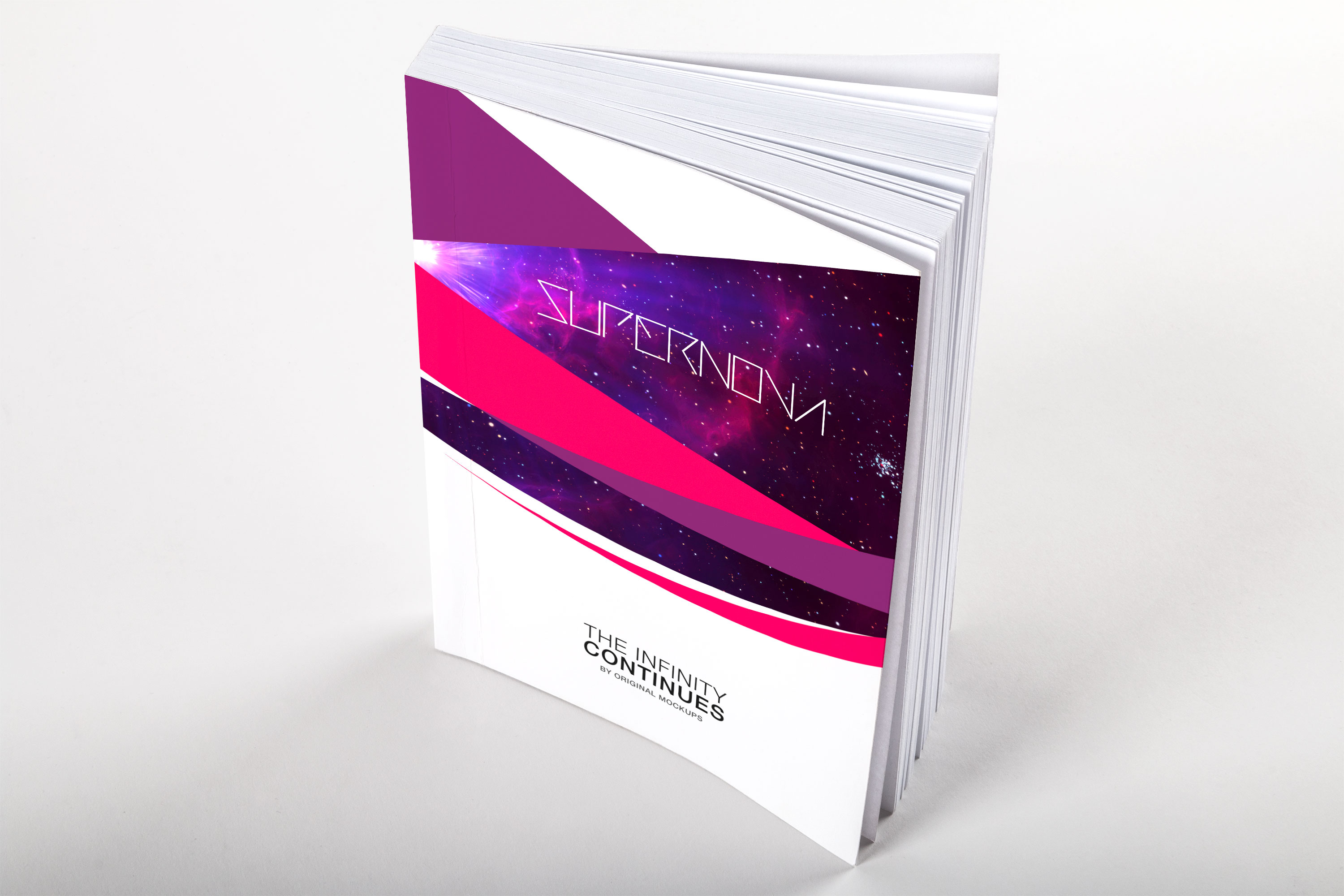 软装图书封面设计效果图PSD立体样机模板03 Softcover Trade Book PSD Mockup 03插图