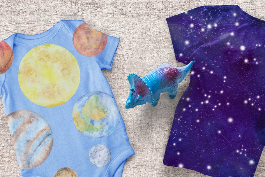 太空行星水彩设计素材包 Space Toolkit  Watercolor Planets插图(6)