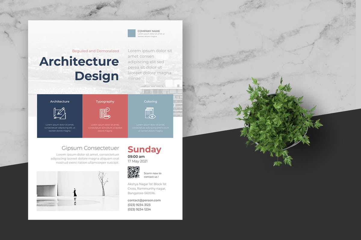 企业宣传企业活动海报设计模板 Clean & Minimal Business Event Flyer插图