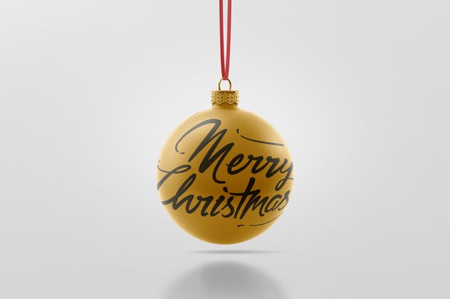 圣诞装饰球样机 Christmas Ball Mockup with Material Options插图(7)