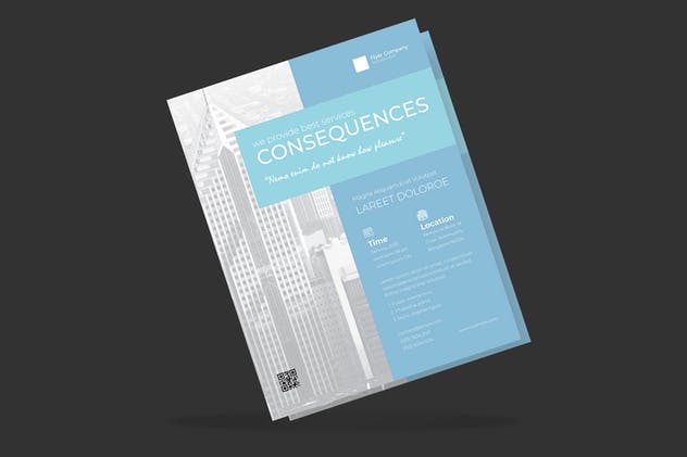 极简设计风格企业活动会议海报模板 Clean & Minimal Business Event Flyer插图(1)