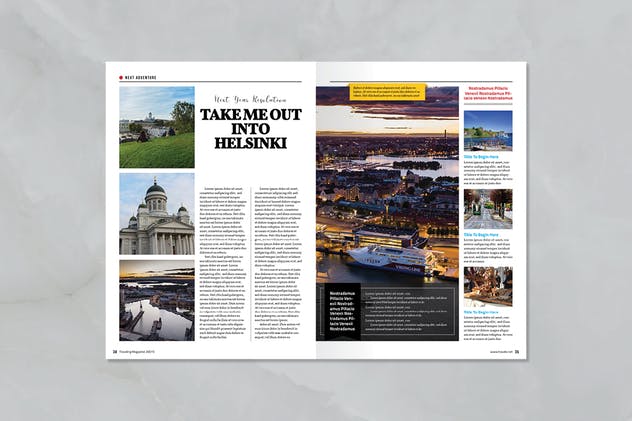 旅行风景主题杂志排版模板 Traveling Magazine插图(13)