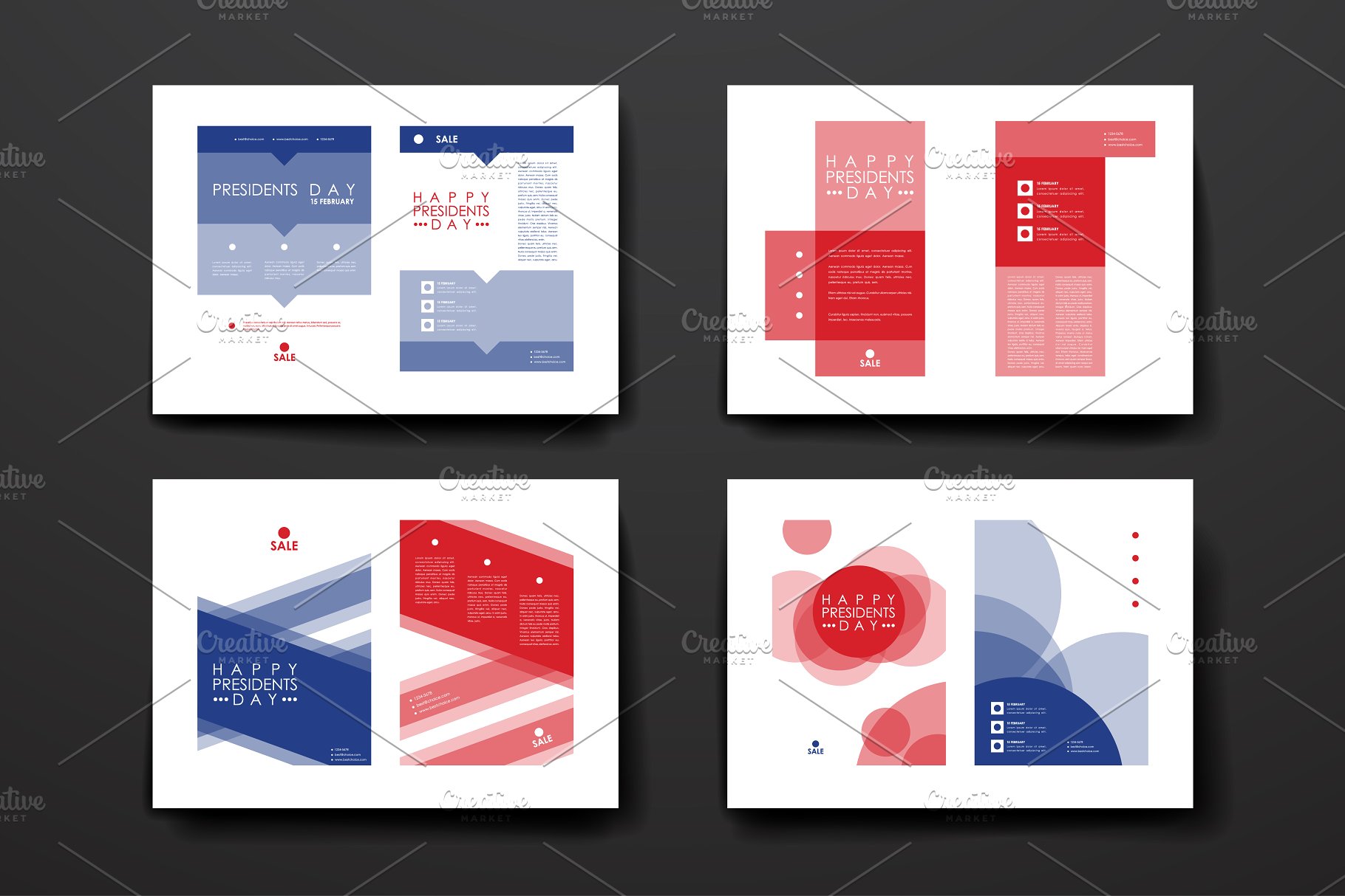 美国“总统日”主题小册子模板 President’s Day brochures插图(11)