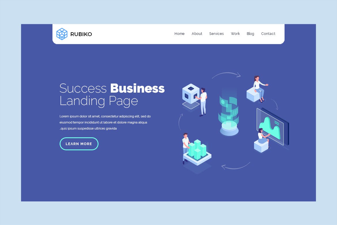 网站巨无霸Banner图设计PSD模板 Rubiko – Website Hero Banner插图