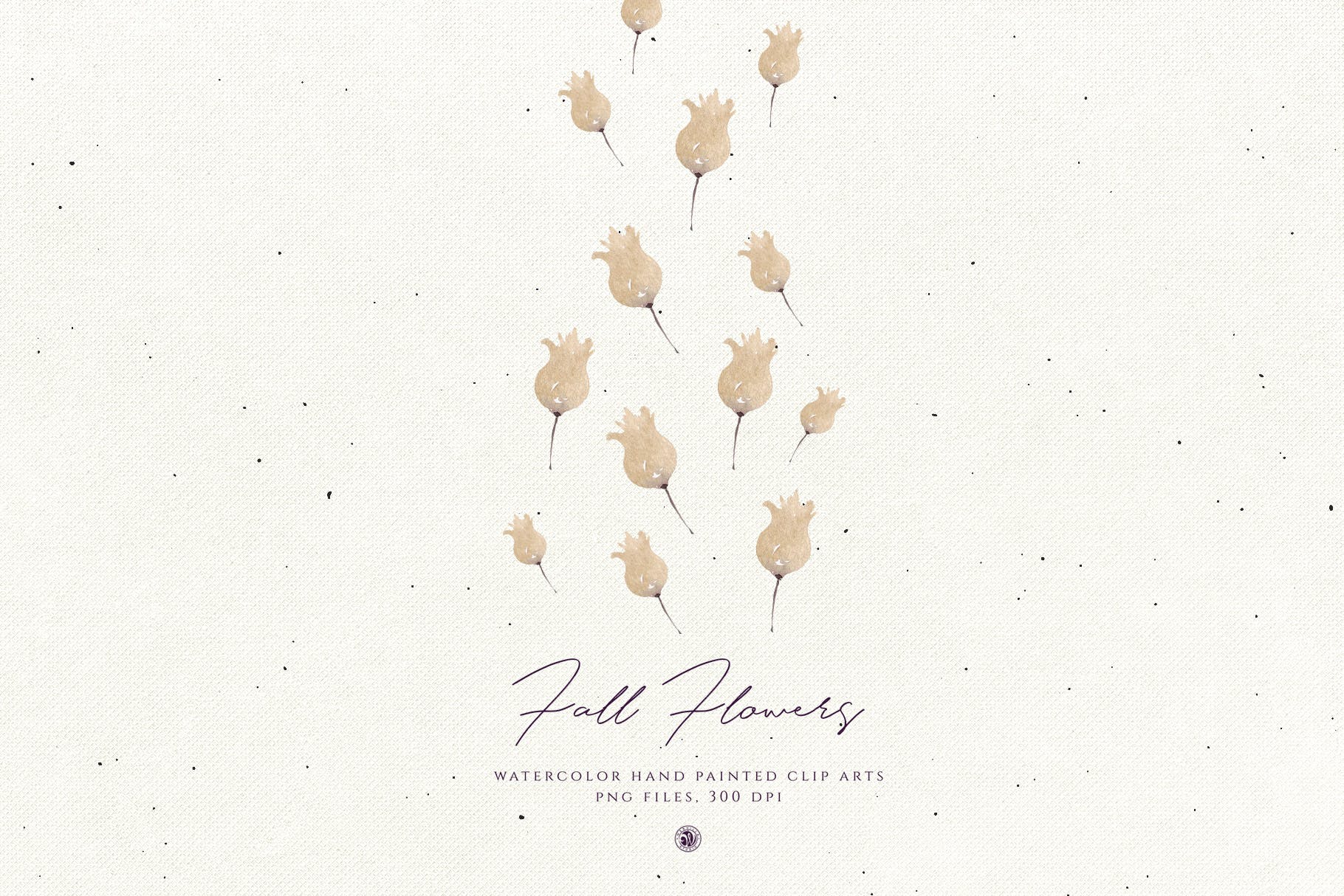 秋天手绘水彩花卉插画设计素材 Fall Flowers插图(5)