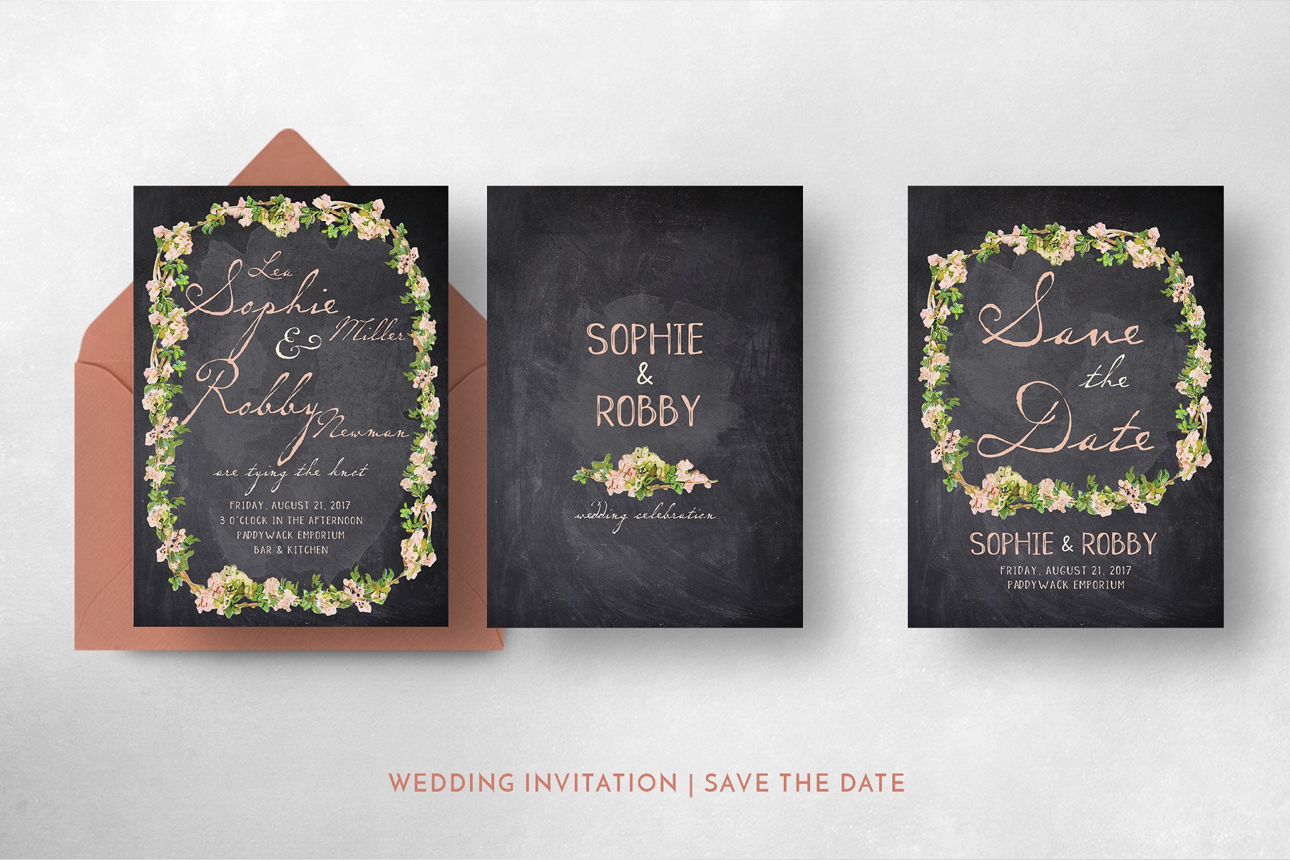 复古风格花卉婚礼设计套件 Vintage Flower Wedding Suite插图(4)