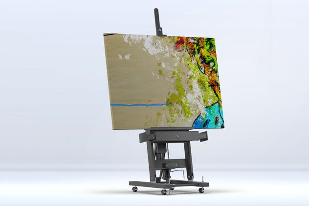 油画艺术创作样机模板 Canvas Art on Easel Mock-Up插图(2)