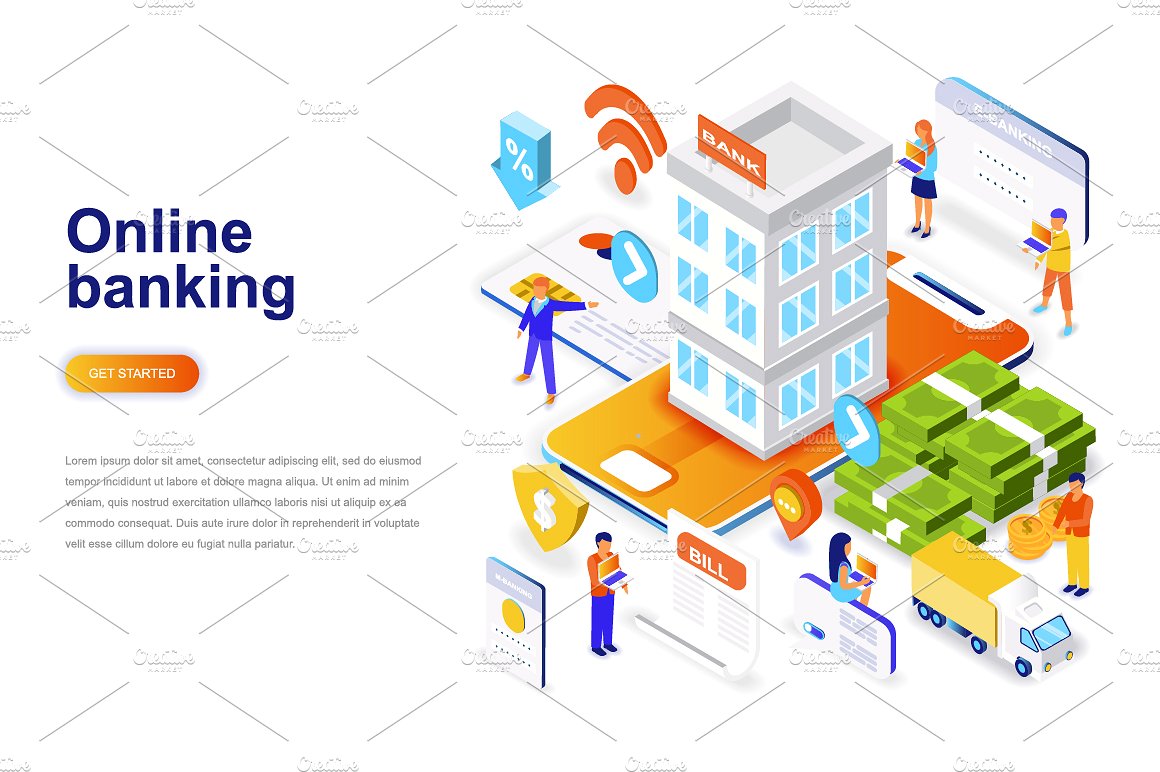 等距概念扁平风网站着陆页设计插画模板合集 Isometric Concept Flat Design插图(2)