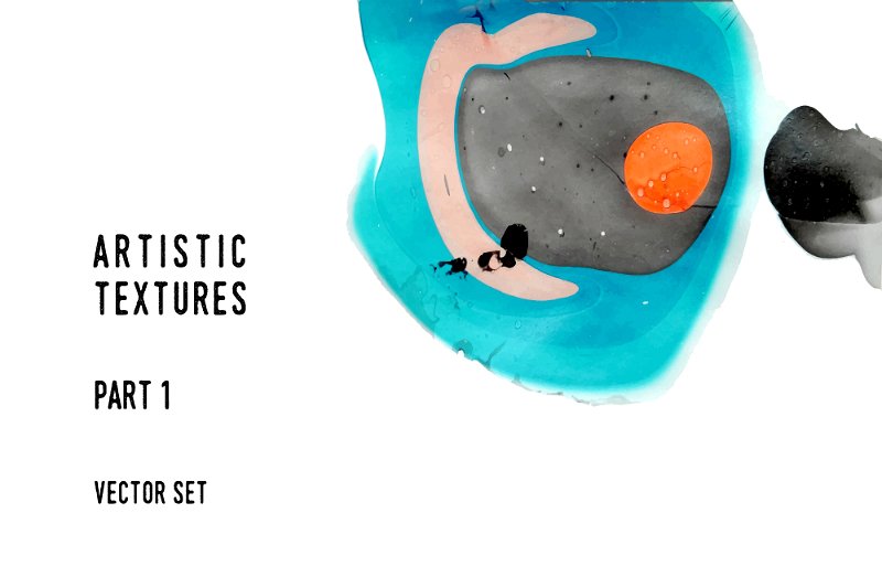 抽象水彩图案纹理+卡片模板 Artistic textures. Part 1插图